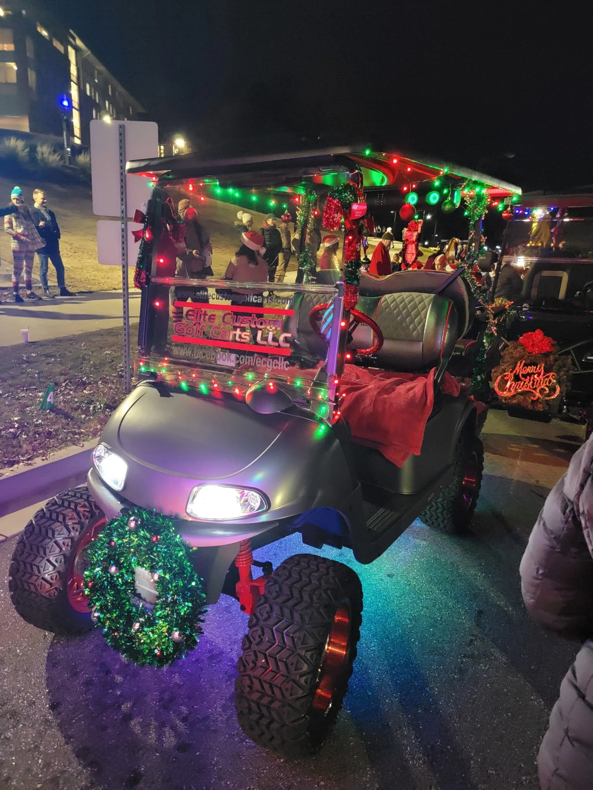 Red custom golf cart