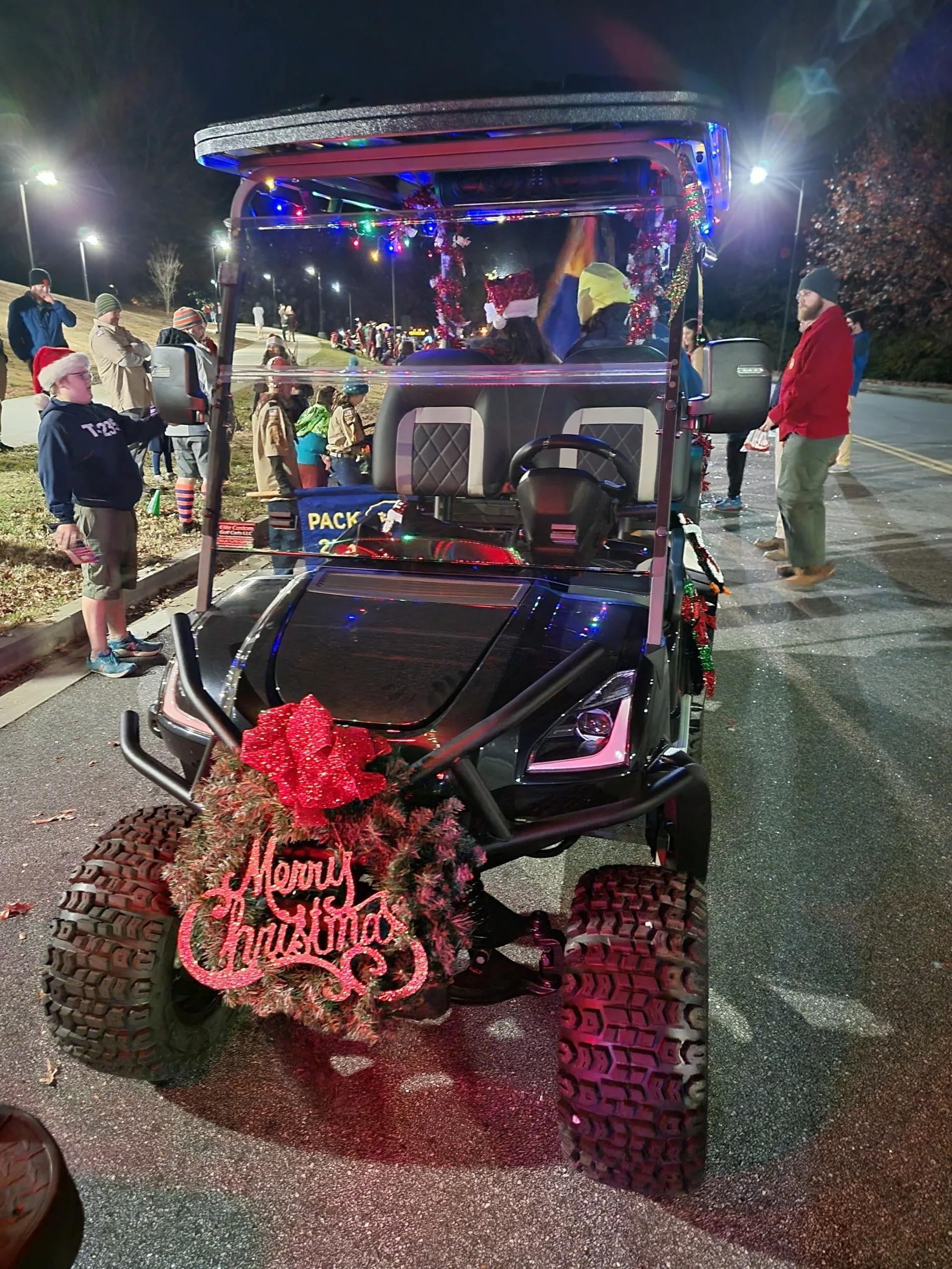 Red custom golf cart