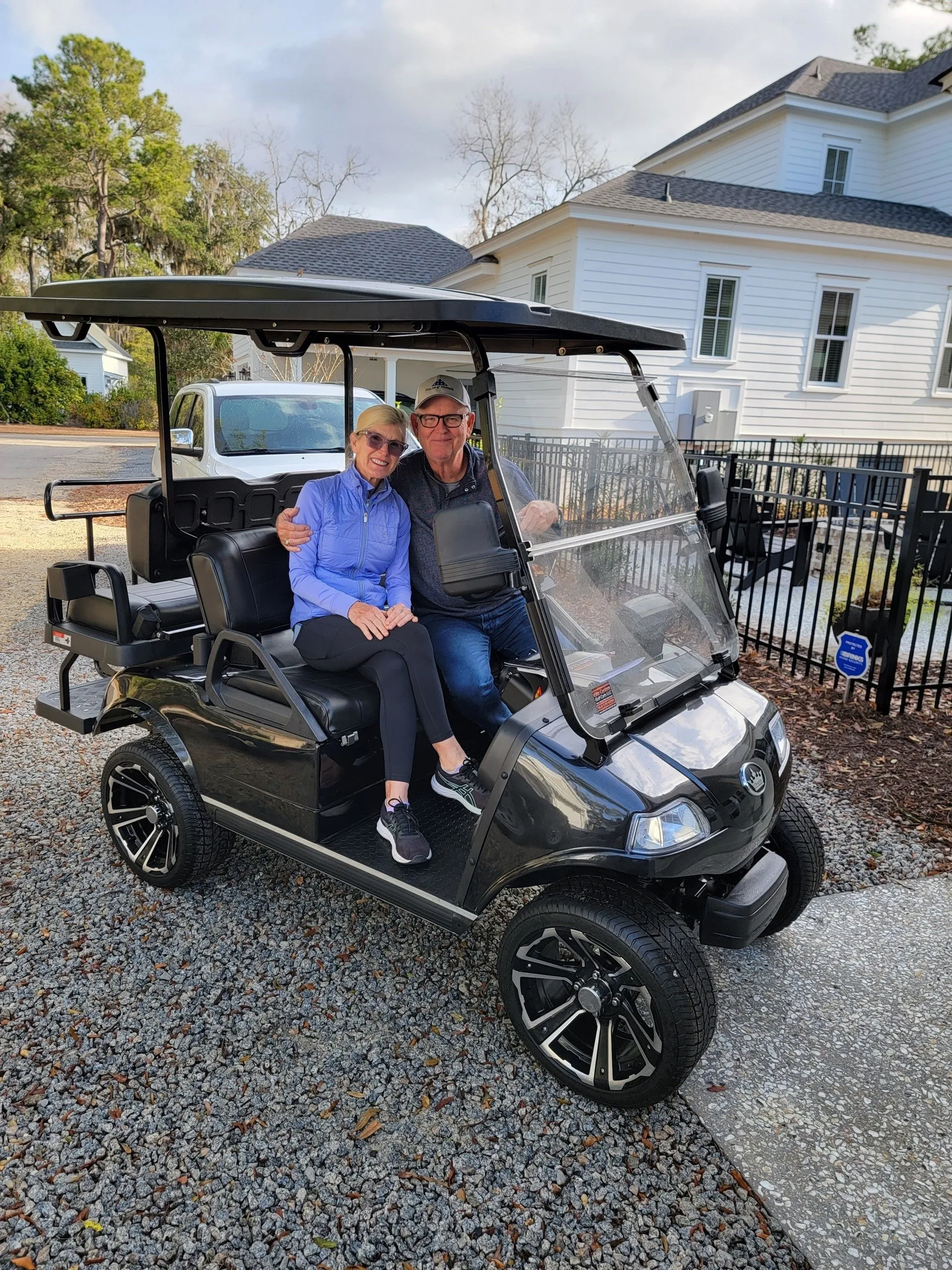 Red custom golf cart