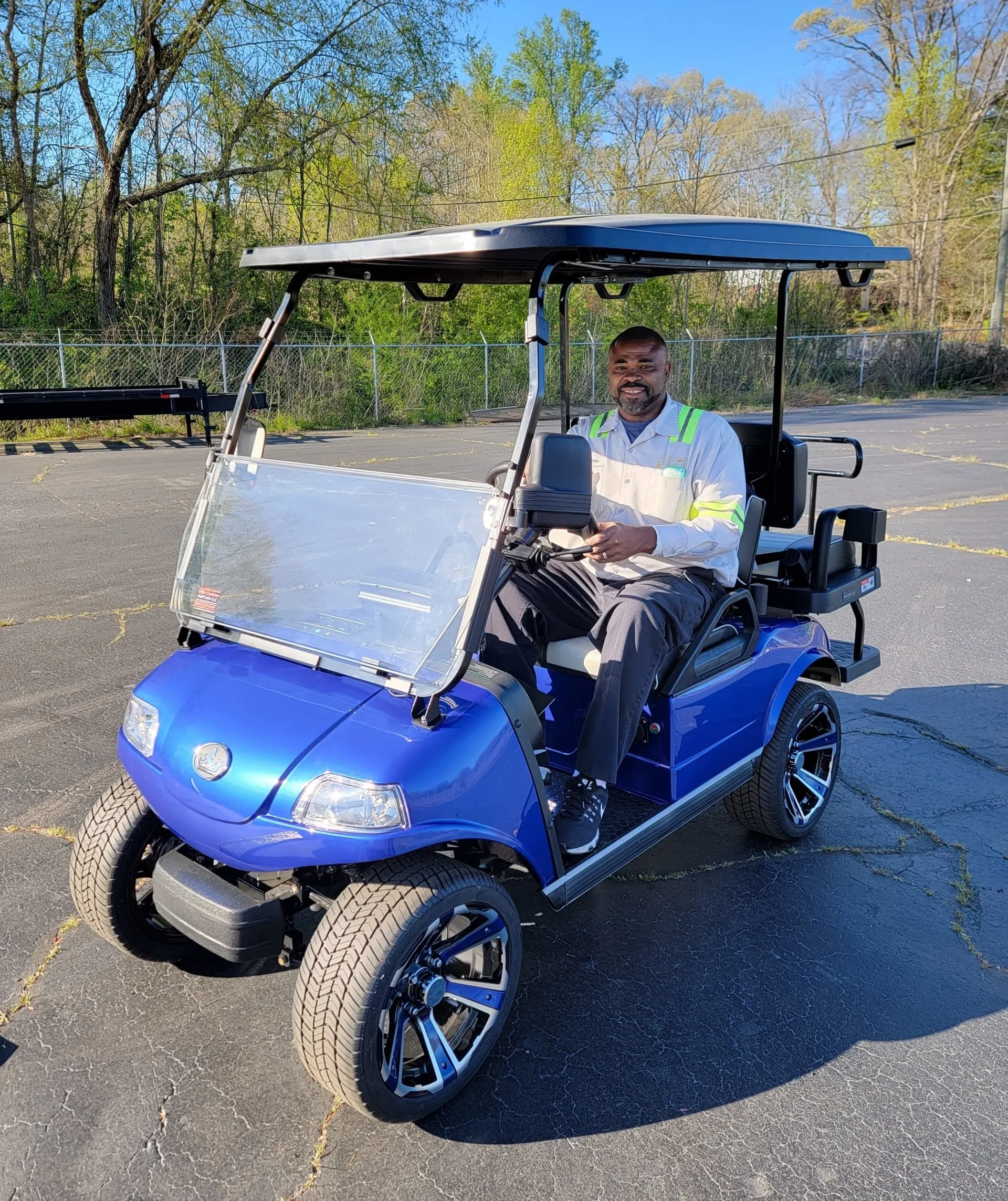 Red custom golf cart